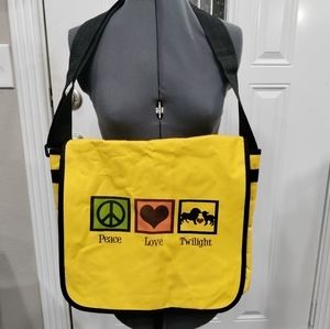 Twilight yellow crossbody satchel book bag